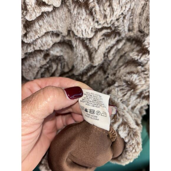 Simply Southern Small Faux Fur Sherpa Quarter Zip Pullover Brown - Picture 6 of 9